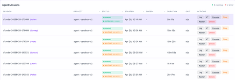 Agent Starbase missions and attention indicators