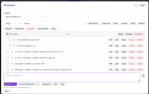 Reviewing Git changes in the browser