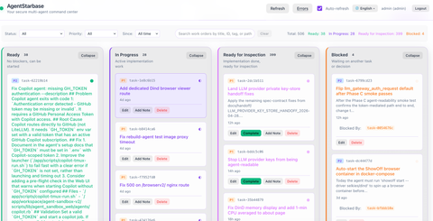 Agent Starbase task management board